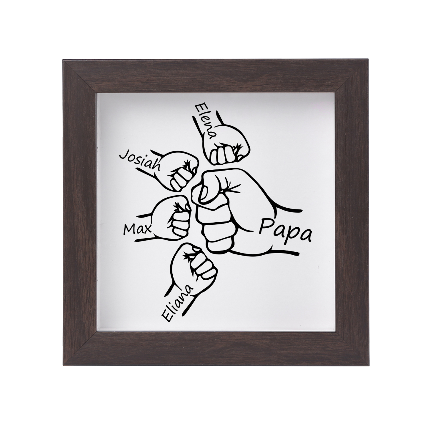 4 Names - Personalized Dad Fist Frame - Father’s Day Gift