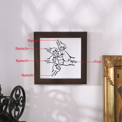 4 Names - Personalized Dad Fist Frame - Father’s Day Gift