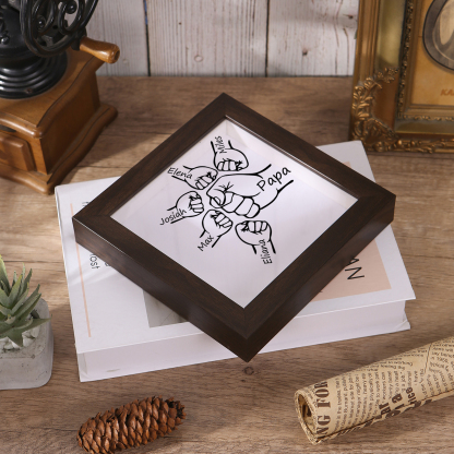 5 Names - Personalized Dad Fist Frame - Father’s Day Gift