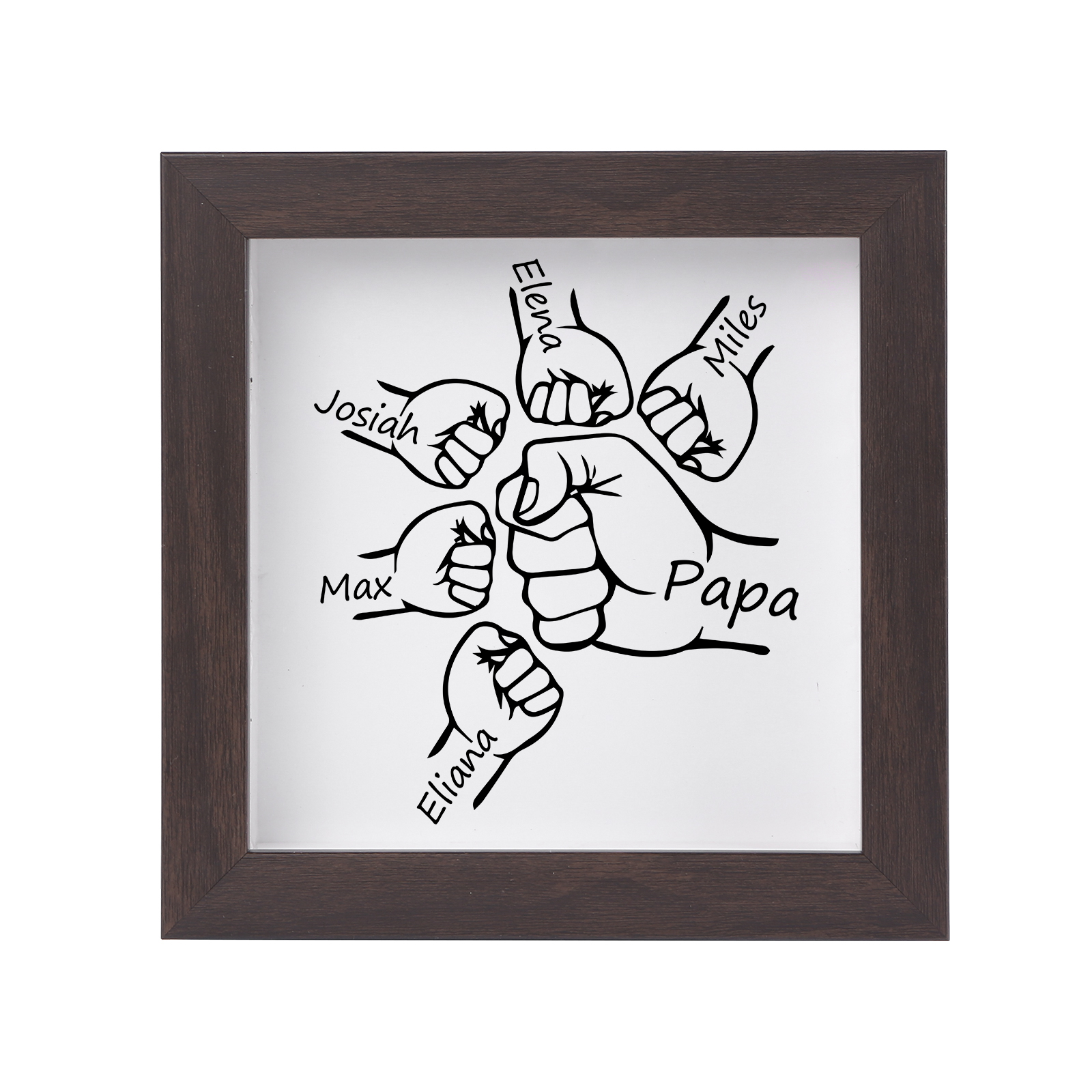 5 Names - Personalized Dad Fist Frame - Father’s Day Gift