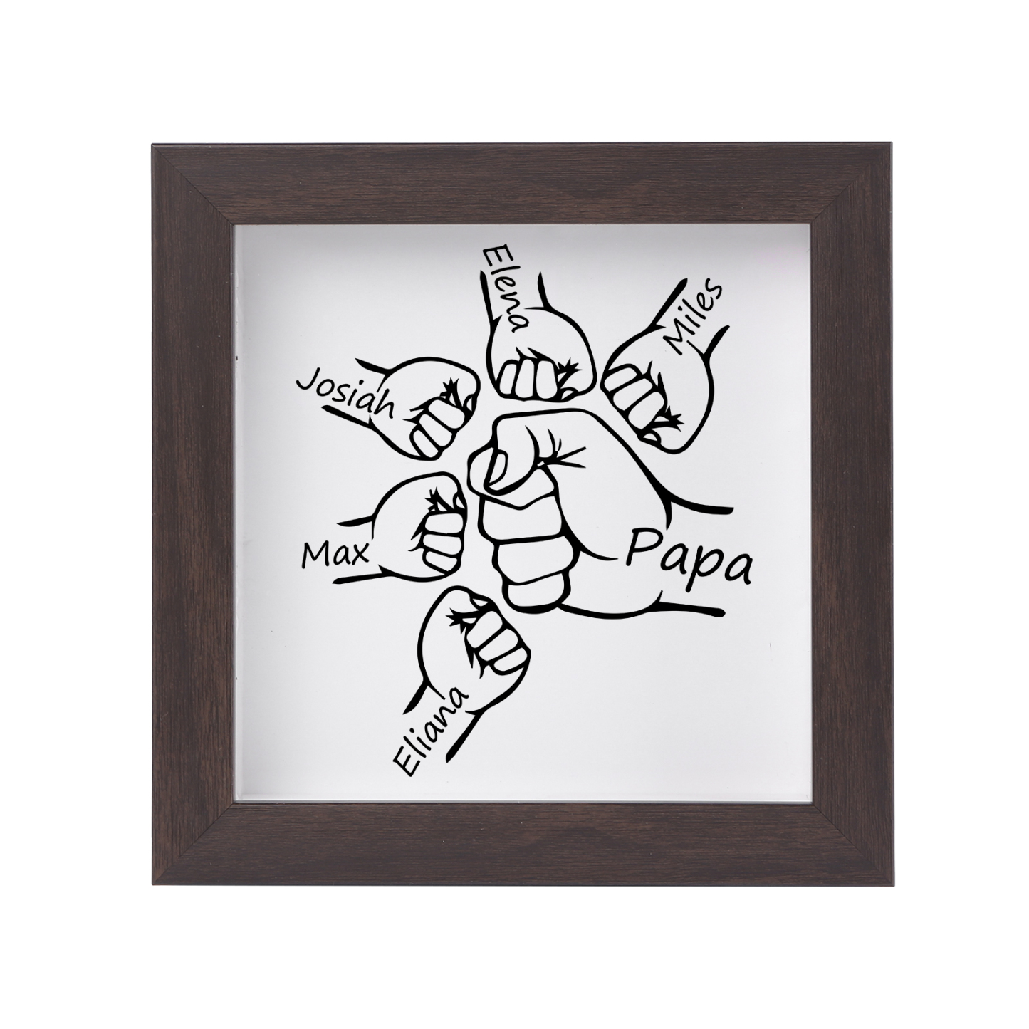 5 Names - Personalized Dad Fist Frame - Father’s Day Gift