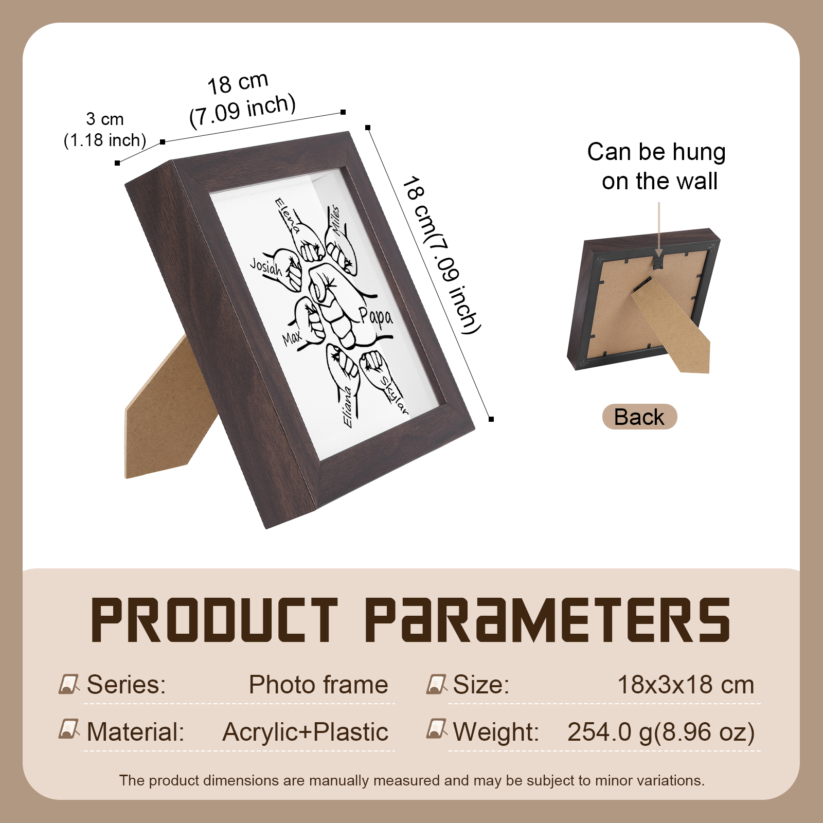 6 Names - Personalized Dad Fist Frame - Father’s Day Gift