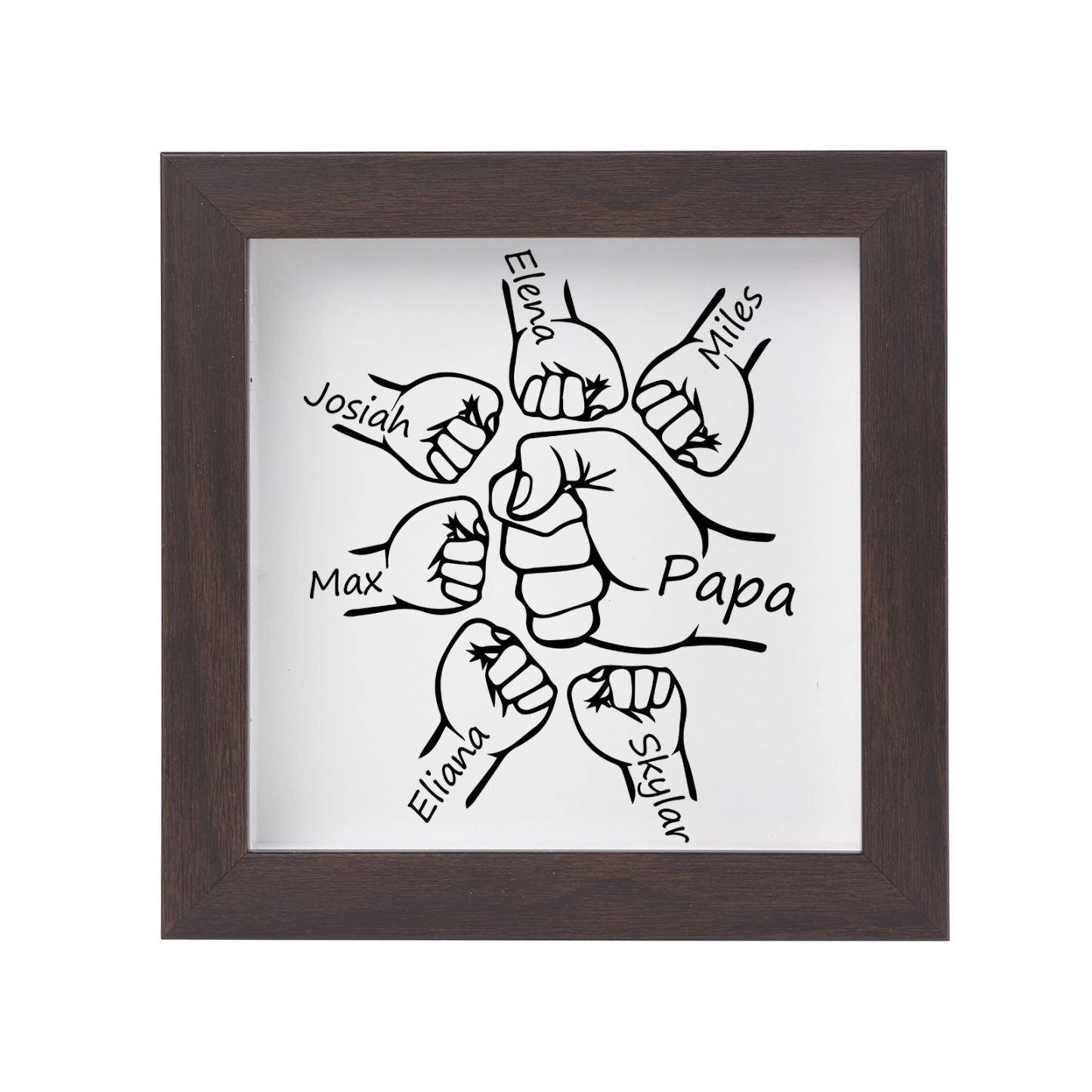 6 Names - Personalized Dad Fist Frame - Father’s Day Gift