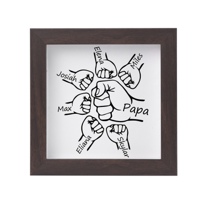 6 Names - Personalized Dad Fist Frame - Father’s Day Gift