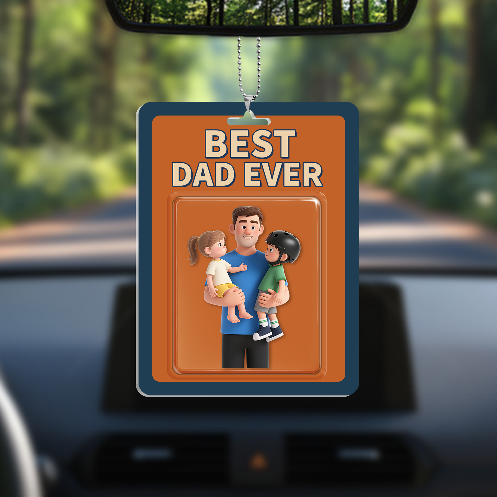 Personalized 3D Acrylic Pendant – Practical “Best Dad Ever” Photo  Hanging Ornament for Car or Home