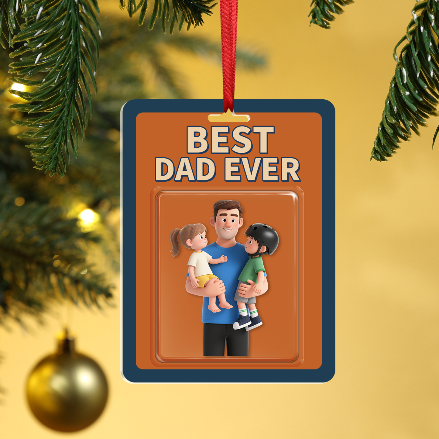 Personalized 3D Acrylic Pendant – Practical “Best Dad Ever” Photo  Hanging Ornament for Car or Home