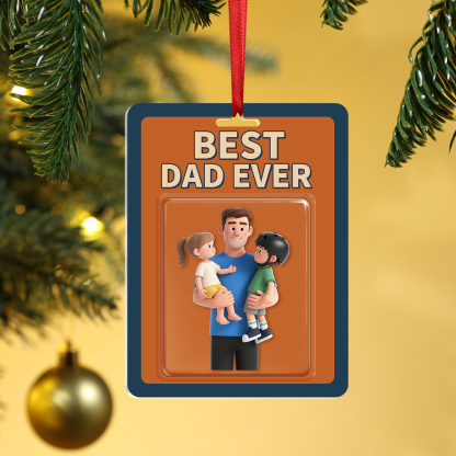 Personalized 3D Acrylic Pendant – Practical “Best Dad Ever” Photo  Hanging Ornament for Car or Home