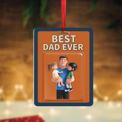 Personalized 3D Acrylic Pendant – Practical “Best Dad Ever” Photo  Hanging Ornament for Car or Home