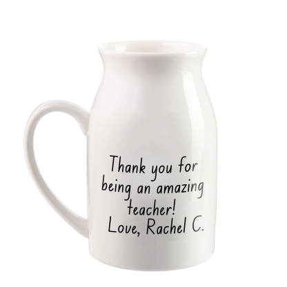Personalized Teacher Gift Vase – Back to School Season - Unique Book & Floral Design for Teachers