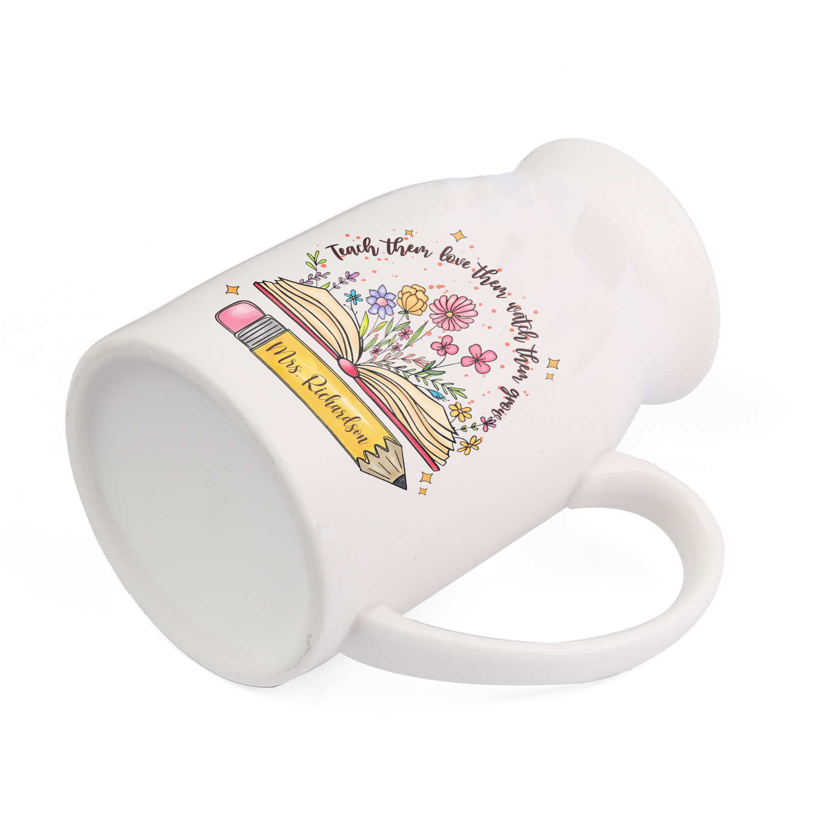 Personalized Teacher Gift Vase – Back to School Season - Unique Book & Floral Design for Teachers