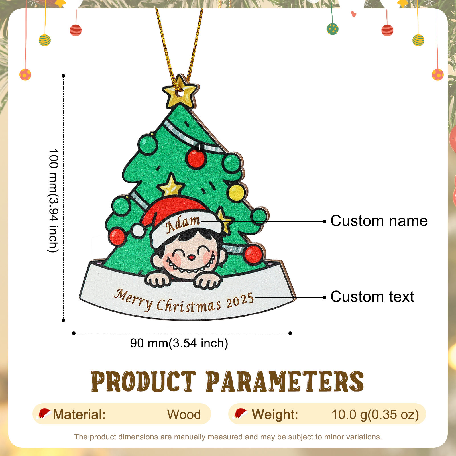 Personalized Family Christmas Tree Ornament 2025