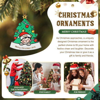 Personalized Family Christmas Tree Ornament 2025