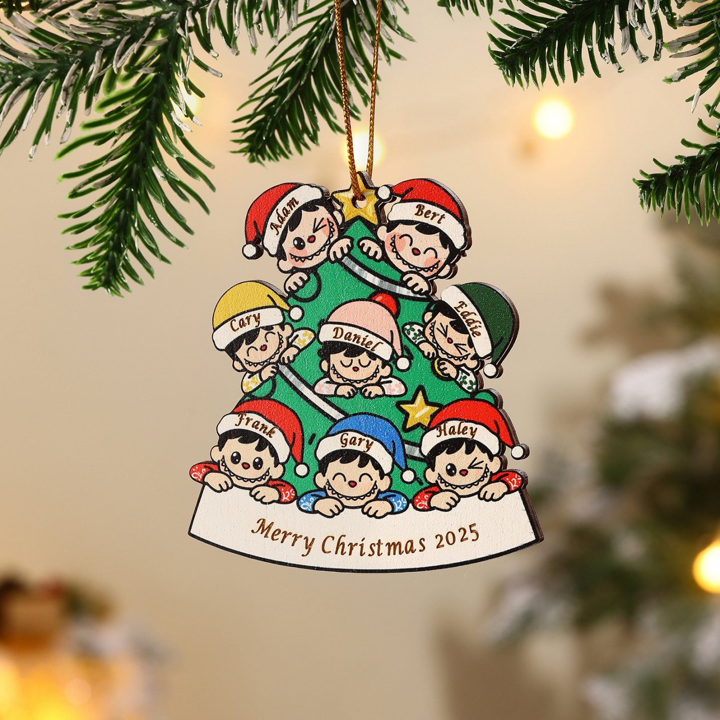Personalized Christmas Ornament 1 to 8 Names for Family | Jessemade