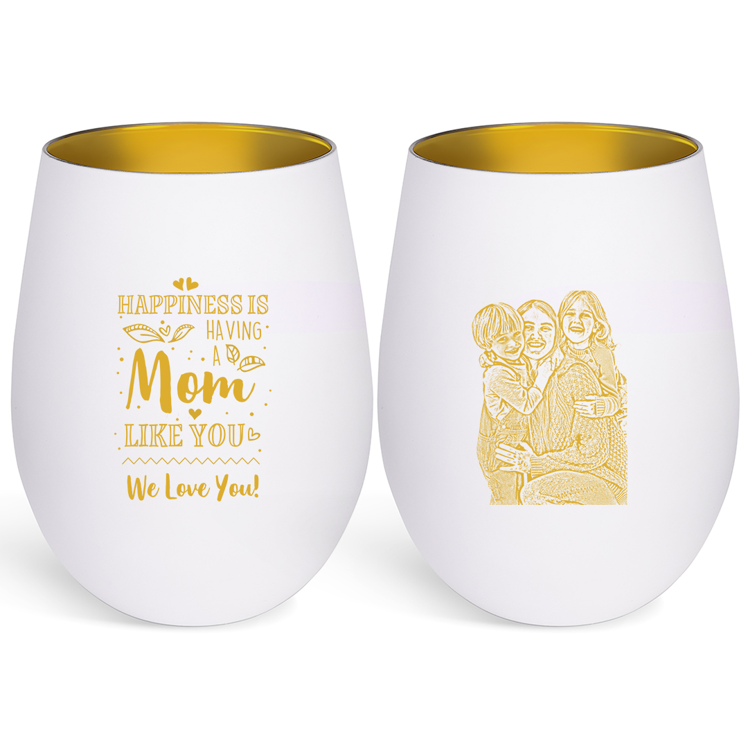 Personalized glass candle holder custom with photo gift for Mom