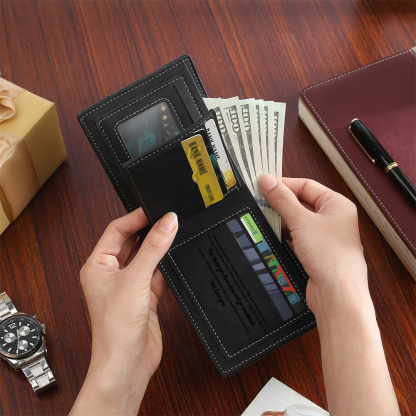 Custom Dad Wallet with Color Handprint Names