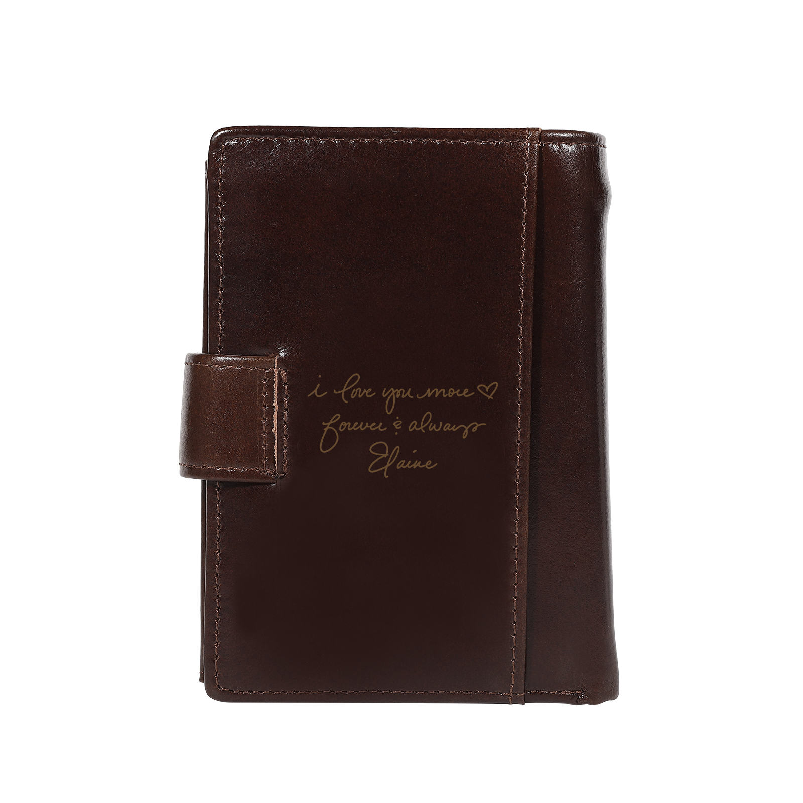 Personalized Leather RFID Blocking Bifold Wallet for Men with Snap Closure