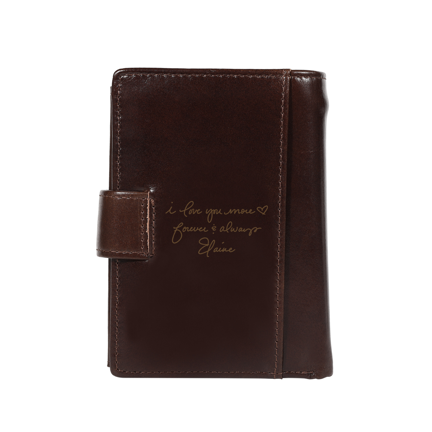 Personalized Leather RFID Blocking Bifold Wallet for Men with Snap Closure