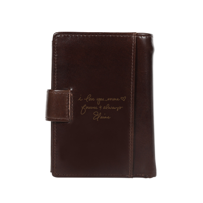 Personalized Leather RFID Blocking Bifold Wallet for Men with Snap Closure