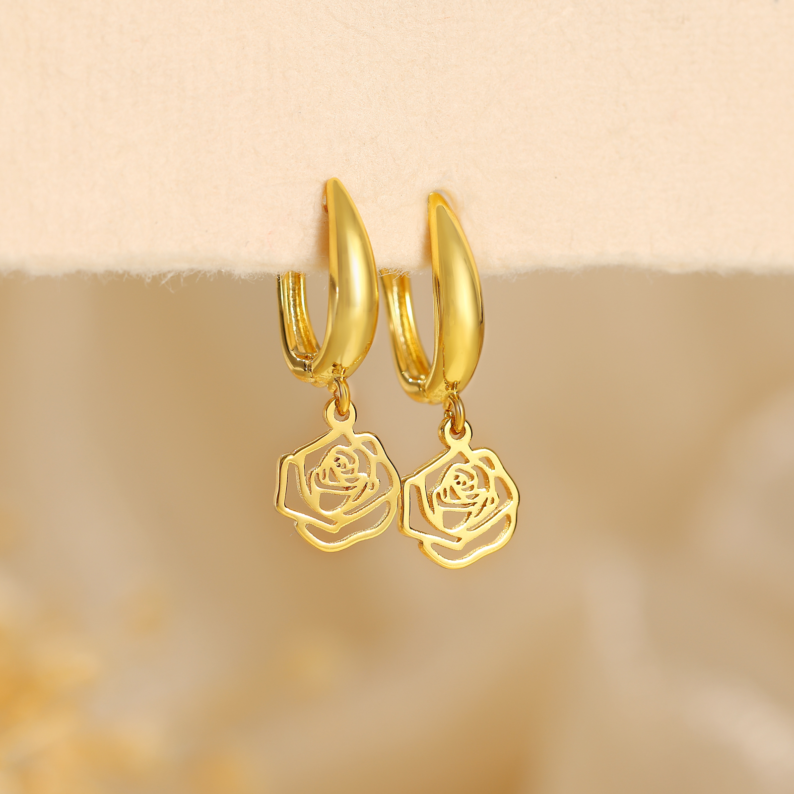 Personalized Birth Flower Earring Floral Dangle Earrings