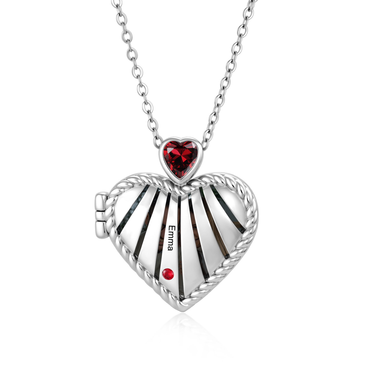 Personalized Heart Locket Birthstone Photo Necklace Custom with 1-6 Names Birthstones Mothers Day Birthday Gift for Mom Grandma | Jessemade