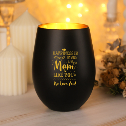 Personalized glass candle holder custom with photo gift for Mom
