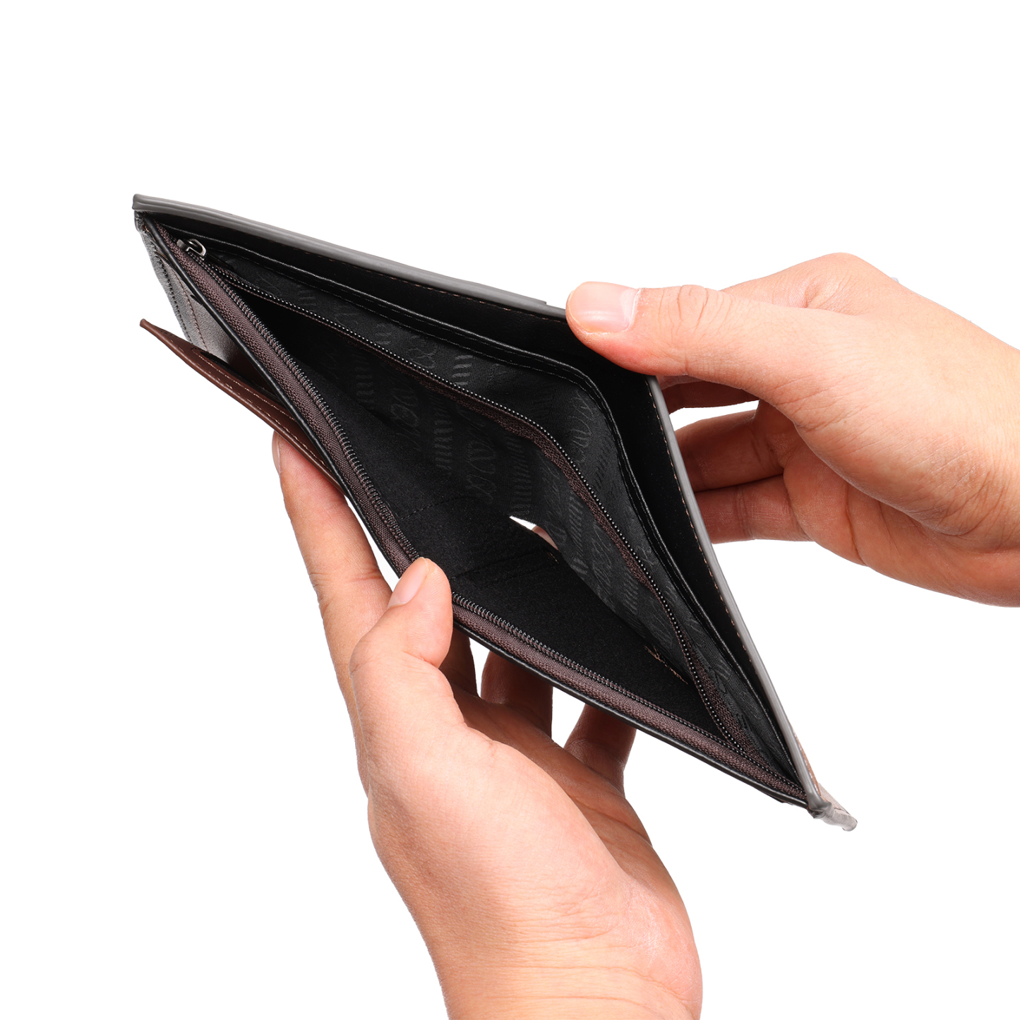 Personalized Men’s Leather Bifold Wallet with Engraved photo Custom Initials and Name