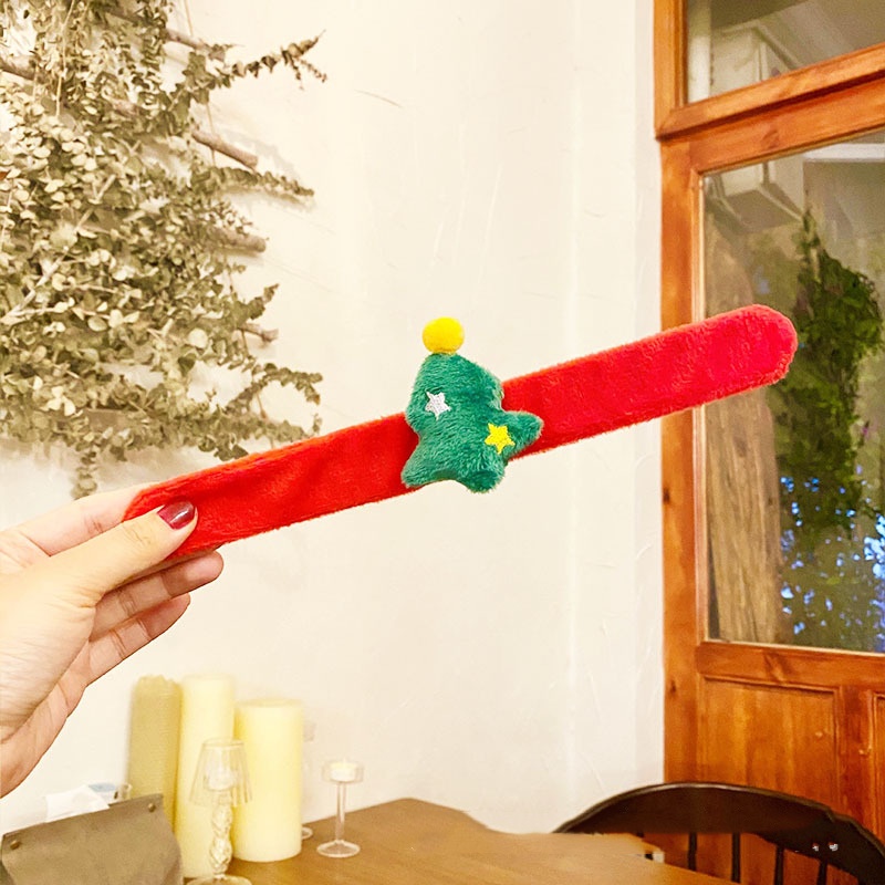 Christmas Flannel Bracelet with Christmas Tree/Snowman/Deer Decorations | Jessemade