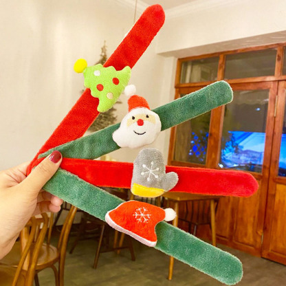 Christmas Flannel Bracelet with Christmas Tree/Snowman/Deer Decorations | Jessemade