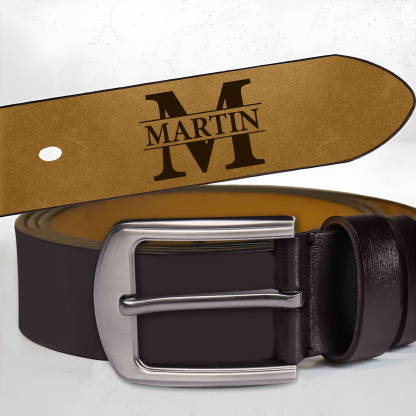 Personalized Leather Belt with Name – Practical and Elegant Gift for Men, Fathers, and Husbands for Birthdays or Christmas | Jessemade