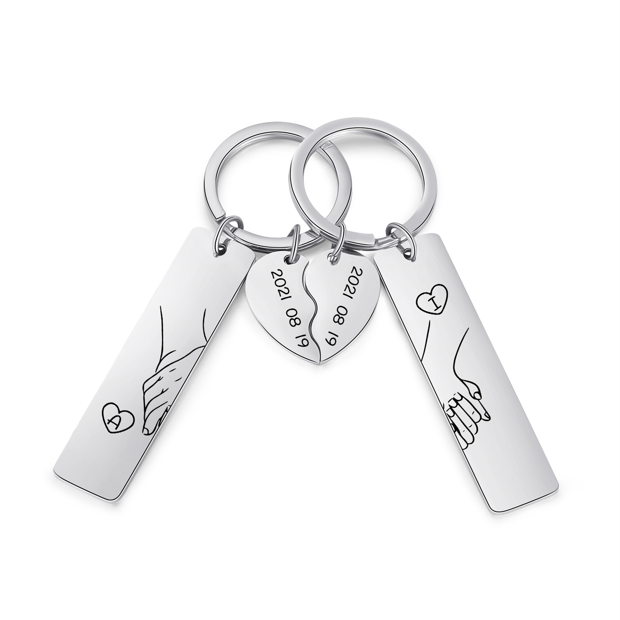 Personalized Fridge Magnet & Keyring Set - Customized with Photos, Dates, Letters & Songs Couple Gift- Valentine's Day Gift for Him | Jessemade