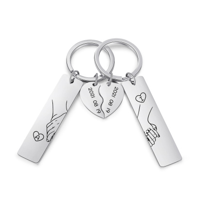 Personalized Fridge Magnet & Keyring Set - Customized with Photos, Dates, Letters & Songs Couple Gift- Valentine's Day Gift for Him | Jessemade