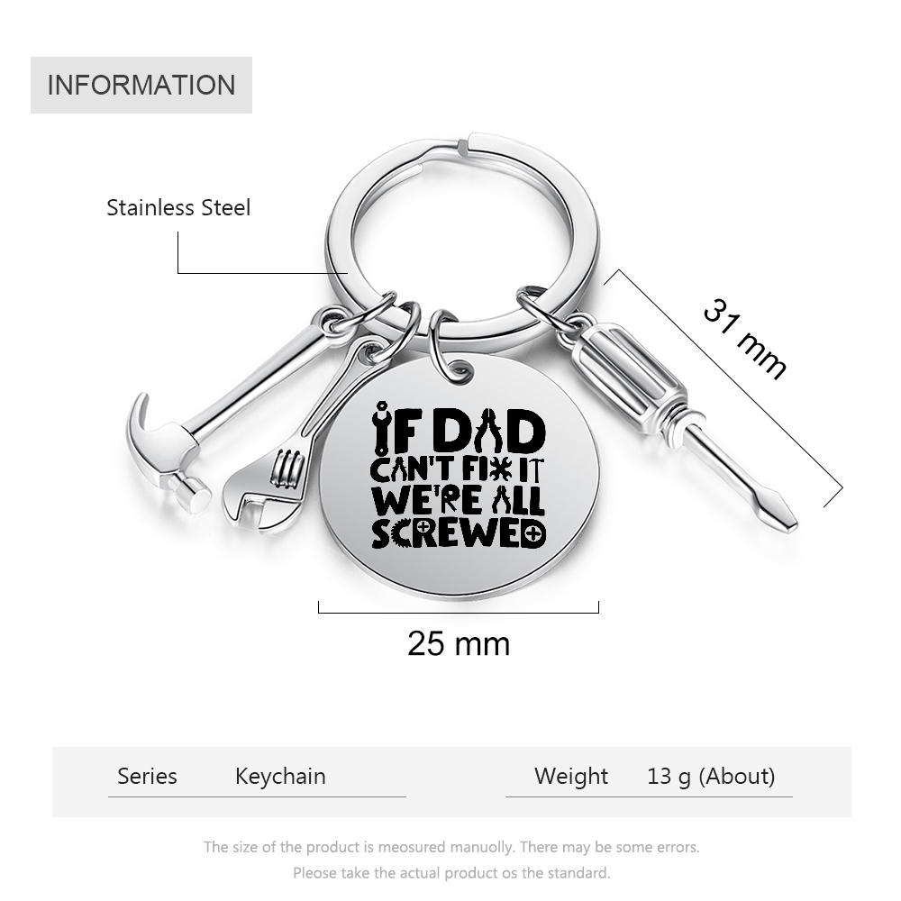 If Dad Can't Fix It, No One Can Fun Picture-Dad Tool Keychain Keyring