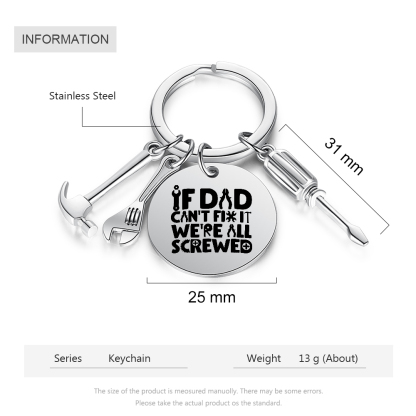 If Dad Can't Fix It, No One Can Fun Picture-Dad Tool Keychain Keyring