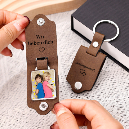 Personalized Men’s Wallet & Keyring Set – Custom Gift Box with Name, Photo, Letter, and Text – Valentine’s Day Gift for Him | Jessemade