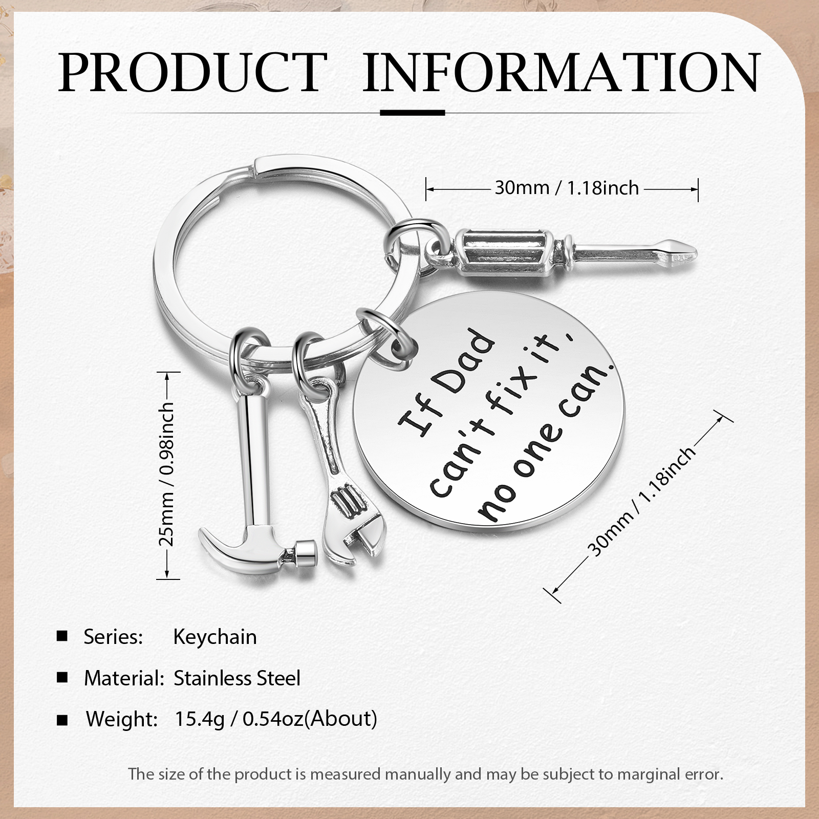 If Dad Can't Fix It, No One Can-Dad Tool Keychain Keyring