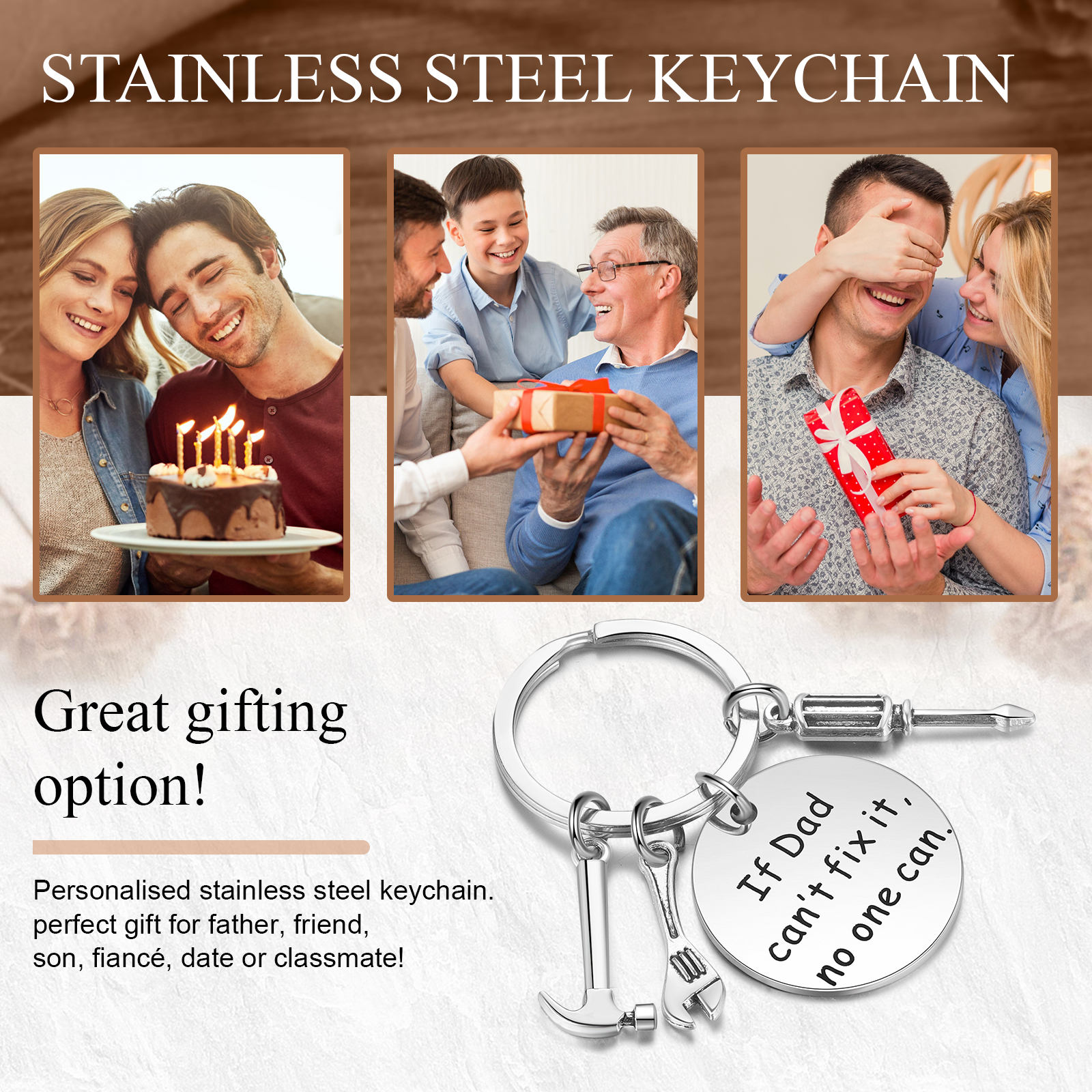 If Dad Can't Fix It, No One Can-Dad Tool Keychain Keyring