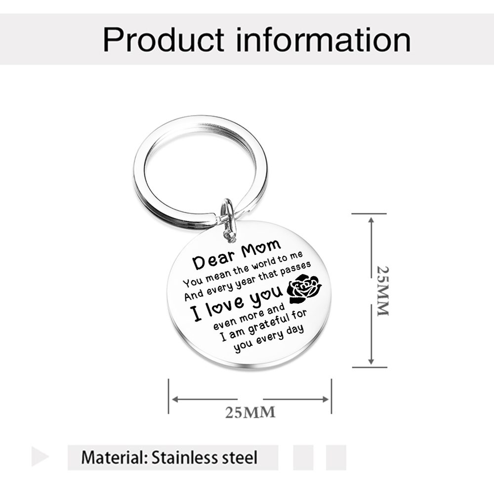 Personalized Text Pendant Keychain "Mom, I love you" Copywriting is A Special Gift For Mom