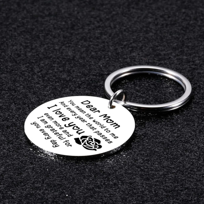 Personalized Text Pendant Keychain "Mom, I love you" Copywriting is A Special Gift For Mom
