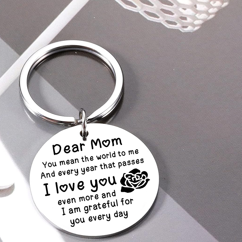 Personalized Text Pendant Keychain "Mom, I love you" Copywriting is A Special Gift For Mom