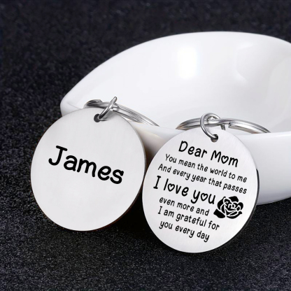 Personalized Text Pendant Keychain "Mom, I love you" Copywriting is A Special Gift For Mom