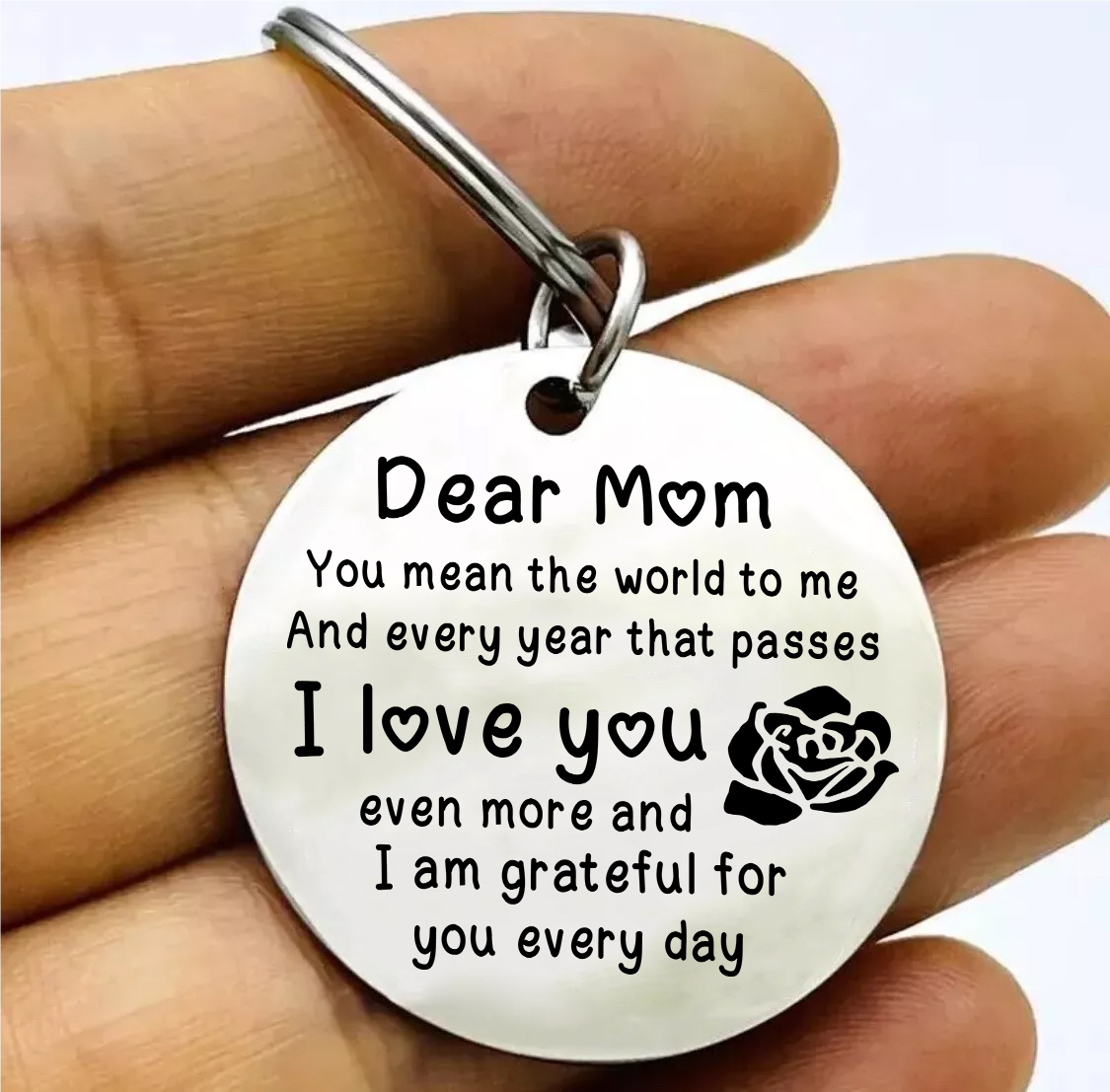Personalized Text Pendant Keychain "Mom, I love you" Copywriting is A Special Gift For Mom