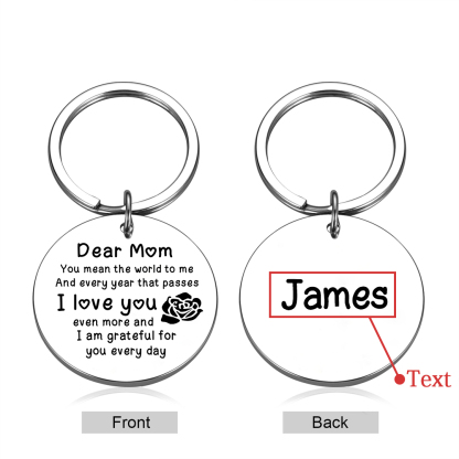 Personalized Text Pendant Keychain "Mom, I love you" Copywriting is A Special Gift For Mom