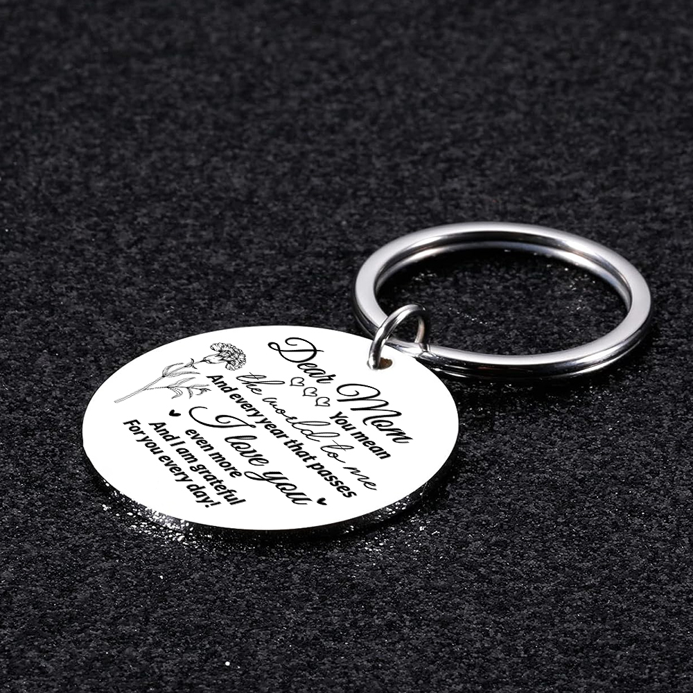 Personalized Text Pendant Keychain "Mom, I love you" Copywriting is A Special Gift For Mom