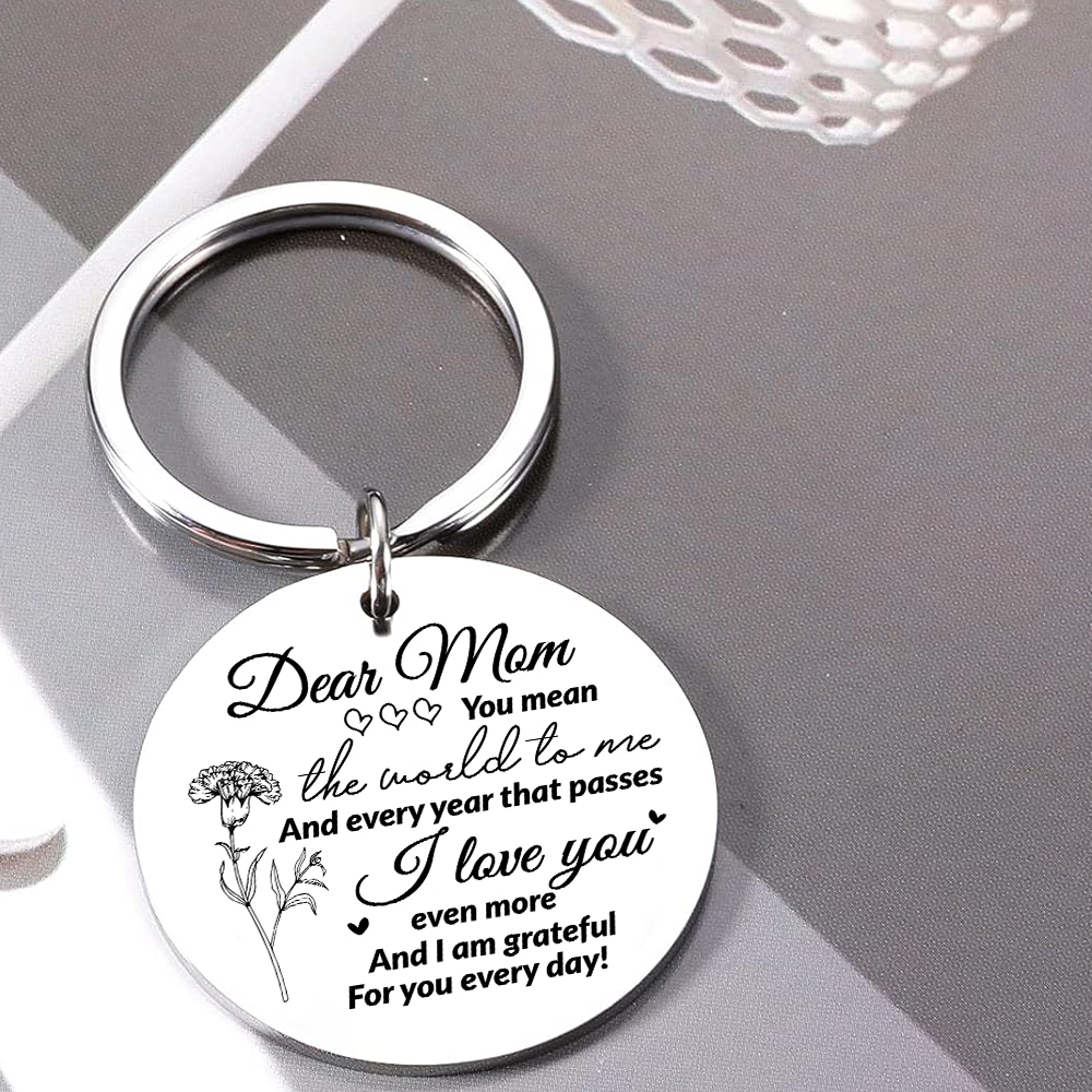 Personalized Text Pendant Keychain "Mom, I love you" Copywriting is A Special Gift For Mom