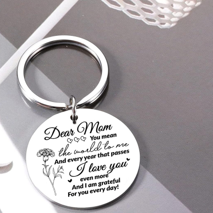 Personalized Text Pendant Keychain "Mom, I love you" Copywriting is A Special Gift For Mom