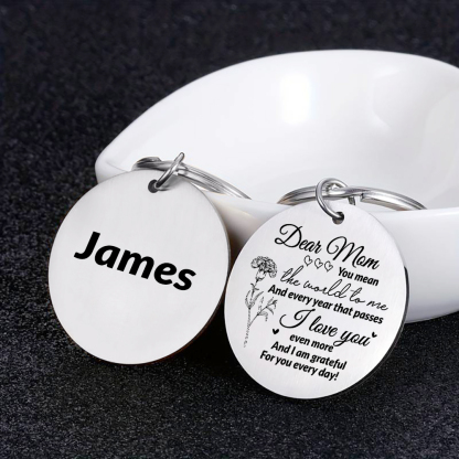 Personalized Text Pendant Keychain "Mom, I love you" Copywriting is A Special Gift For Mom