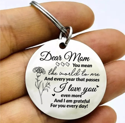 Personalized Text Pendant Keychain "Mom, I love you" Copywriting is A Special Gift For Mom