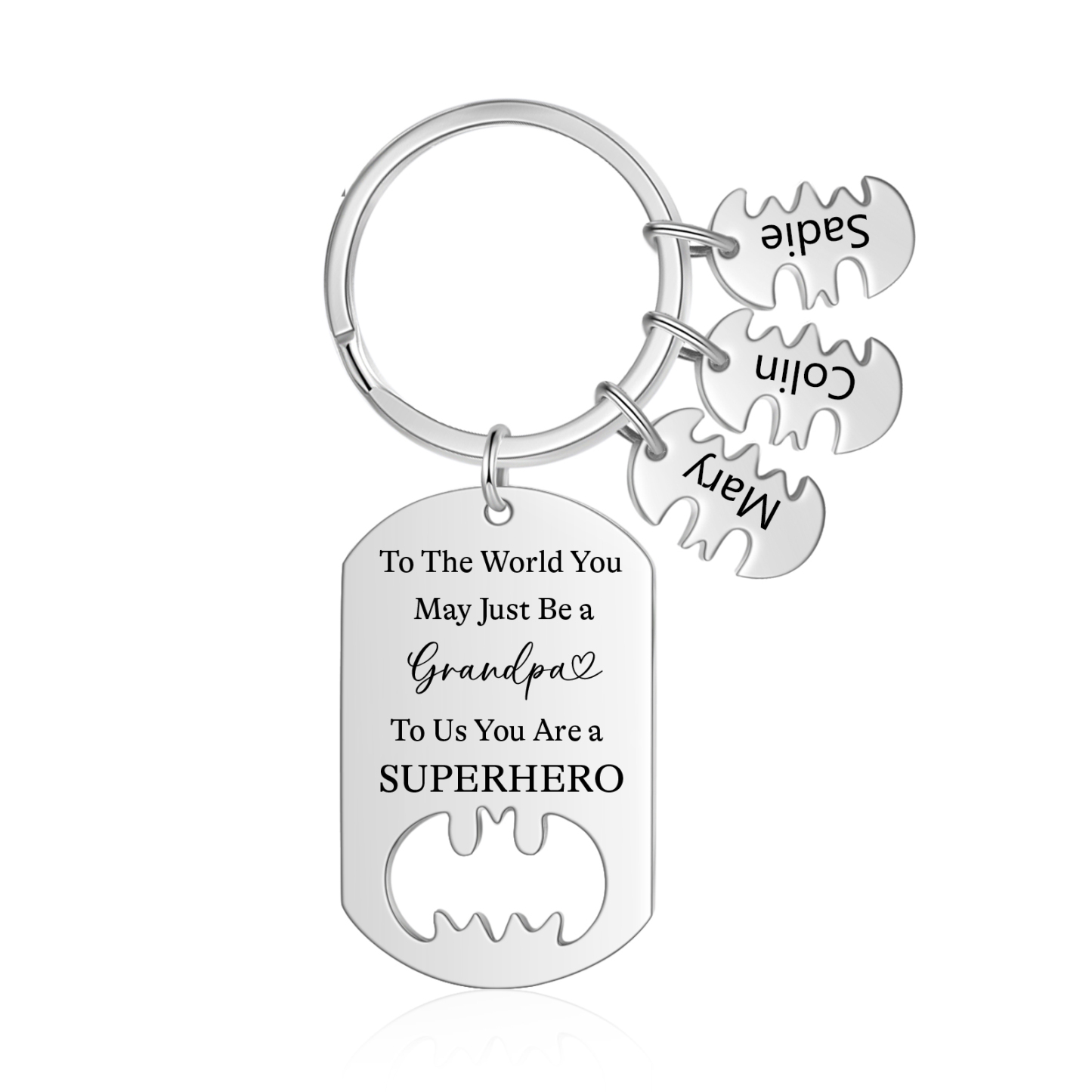 3 Names - Personalized Keychain Custom 3 Names Stainless Steel Keychai