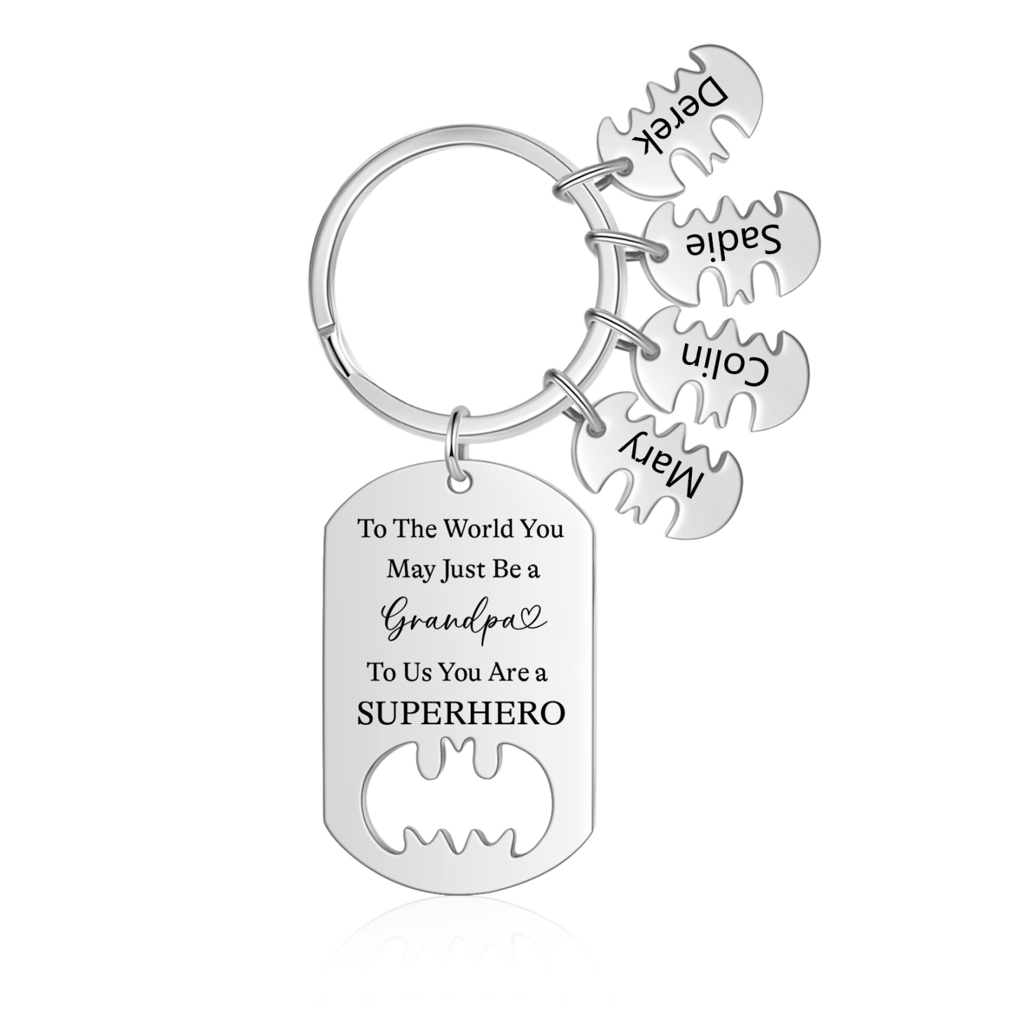 4 Names - Personalized Keychain Custom 4 Names Stainless Steel Keychai