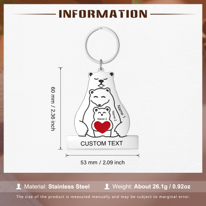 3 Names - Personalized 3 Names And 1 Text Keychain Gift For Her/Him